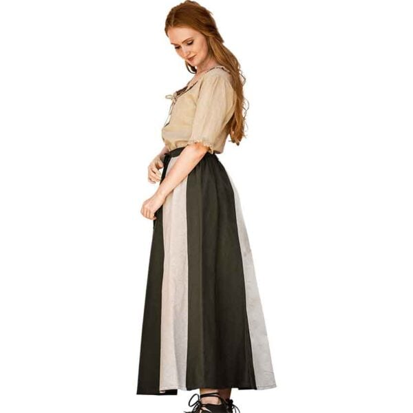 Dana Medieval Skirt - Green and Natural
