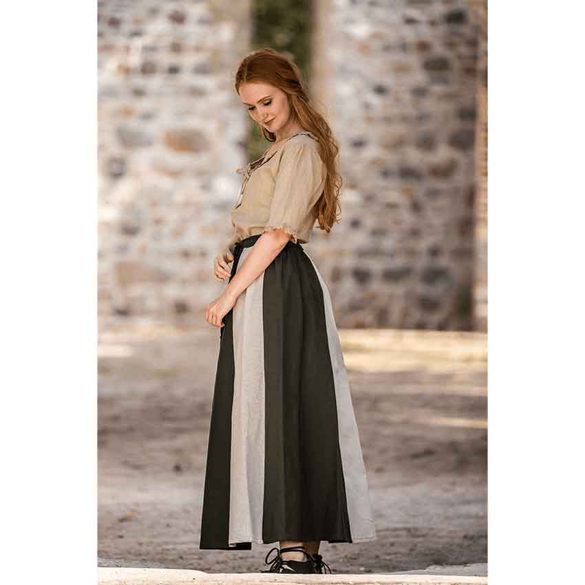 Dana Medieval Skirt - Green and Natural