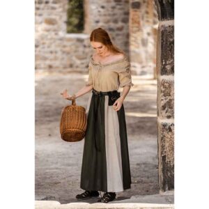 Dana Medieval Skirt - Green and Natural