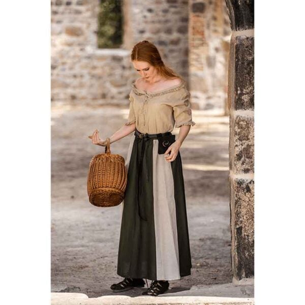 Dana Medieval Skirt - Green and Natural