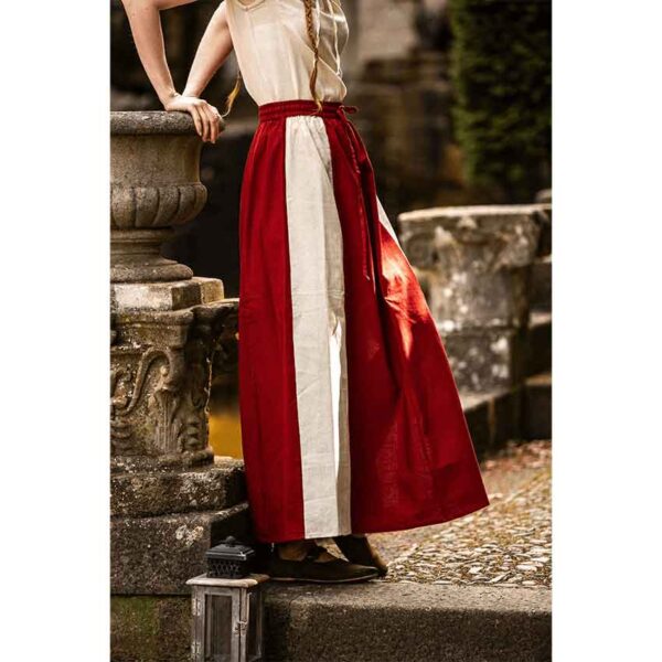 Dana Medieval Skirt - Red and Natural