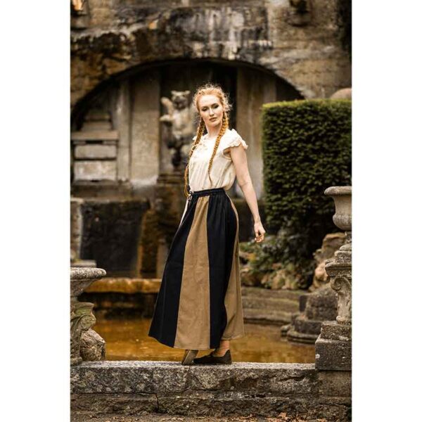 Dana Medieval Skirt - Black and Light Brown