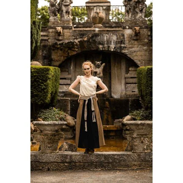Dana Medieval Skirt - Black and Light Brown
