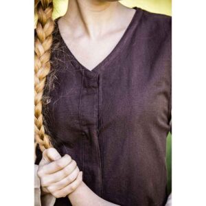 Arlette Medieval Peasant Dress - Brown