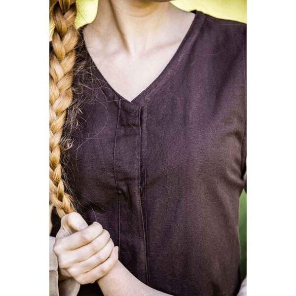 Arlette Medieval Peasant Dress - Brown