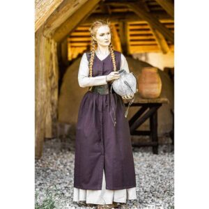 Arlette Medieval Peasant Dress - Brown