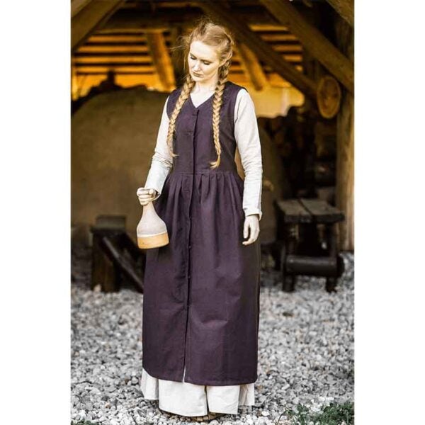 Arlette Medieval Peasant Dress - Brown