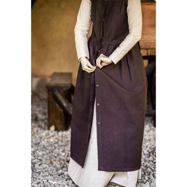 Arlette Medieval Peasant Dress - Brown