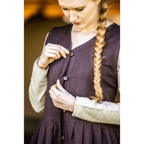 Arlette Medieval Peasant Dress - Brown