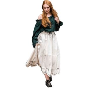 Svenja Embroidered Medieval Skirt - Natural