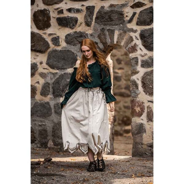 Svenja Embroidered Medieval Skirt - Natural
