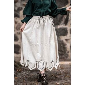 Svenja Embroidered Medieval Skirt - Natural
