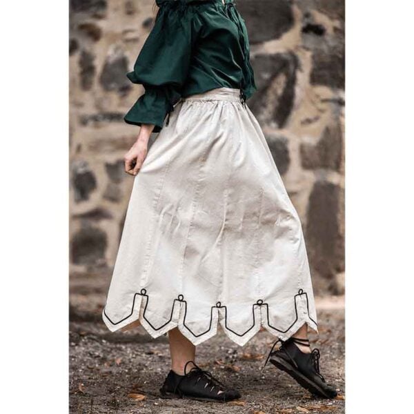 Svenja Embroidered Medieval Skirt - Natural