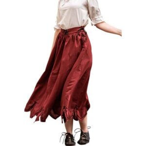 Svenja Embroidered Medieval Skirt - Red