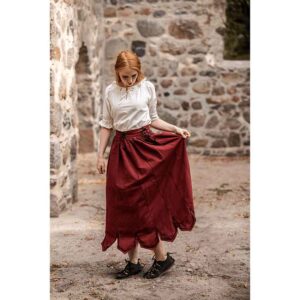 Svenja Embroidered Medieval Skirt - Red