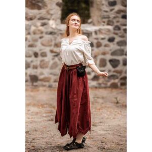 Svenja Embroidered Medieval Skirt - Red