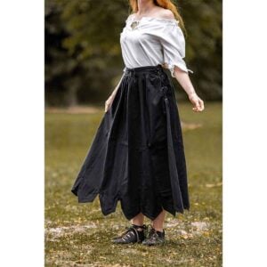 Svenja Embroidered Medieval Skirt - Black