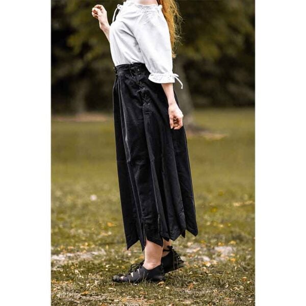 Svenja Embroidered Medieval Skirt - Black