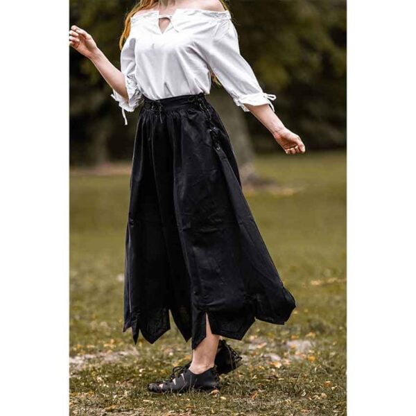 Svenja Embroidered Medieval Skirt - Black