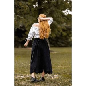 Svenja Embroidered Medieval Skirt - Black