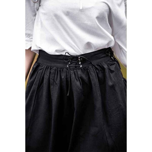 Svenja Embroidered Medieval Skirt - Black