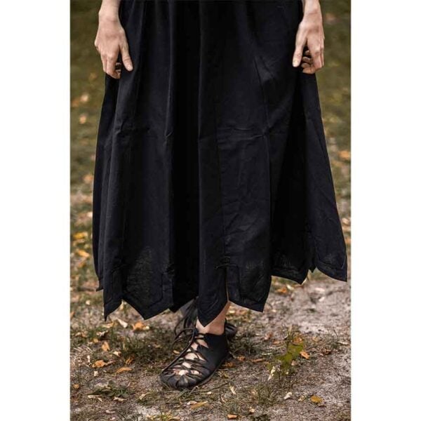 Svenja Embroidered Medieval Skirt - Black