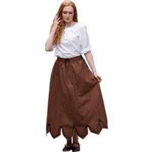 Svenja Embroidered Medieval Skirt - Tobacco Brown