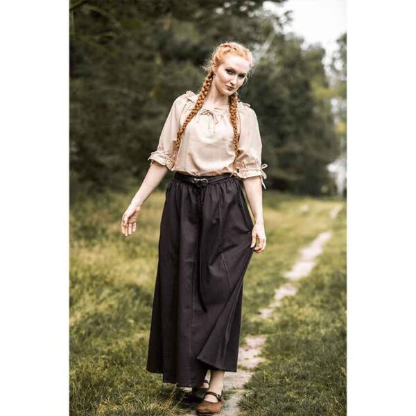 Smilla Heavy Cotton Medieval Skirt - Dark Brown