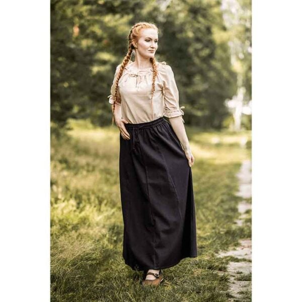 Smilla Heavy Cotton Medieval Skirt - Dark Brown