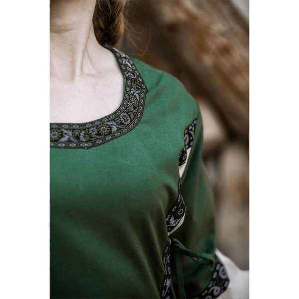 Angie Medieval Princess Dress - Green with Natural