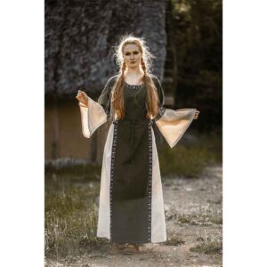 Angie Medieval Princess Dress - Green with Natural