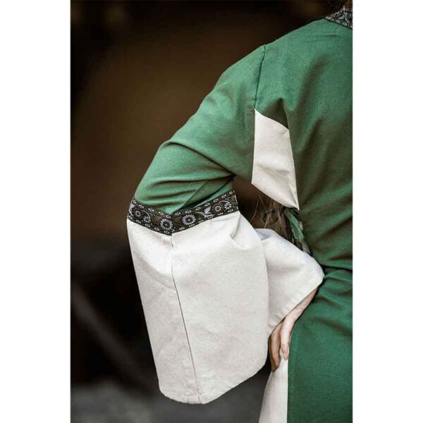 Angie Medieval Princess Dress - Green with Natural