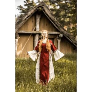 Angie Medieval Princess Dress - Red with Natural