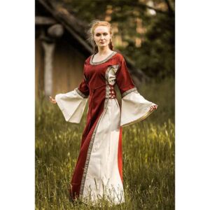 Angie Medieval Princess Dress - Red with Natural