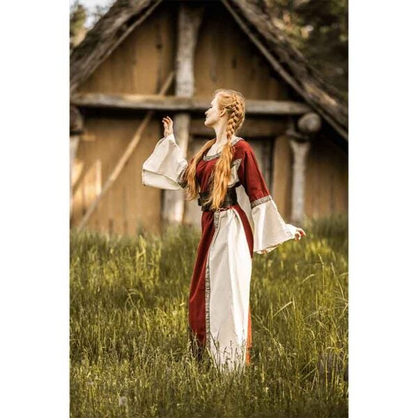 Angie Medieval Princess Dress - Red with Natural