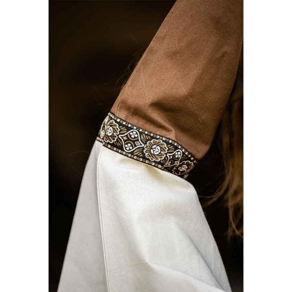 Angie Medieval Princess Dress - Tobacco Brown with Natural