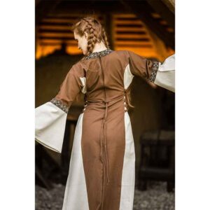 Angie Medieval Princess Dress - Tobacco Brown with Natural