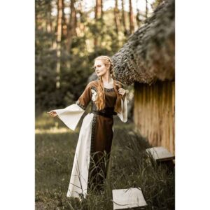 Angie Medieval Princess Dress - Tobacco Brown with Natural