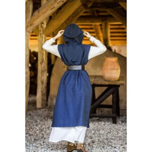 Gerlin Hooded Medieval Wrap Dress - Blue