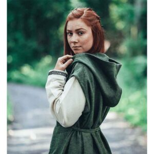 Gerlin Hooded Medieval Wrap Dress - Green