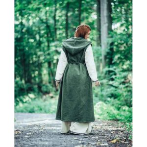 Gerlin Hooded Medieval Wrap Dress - Green