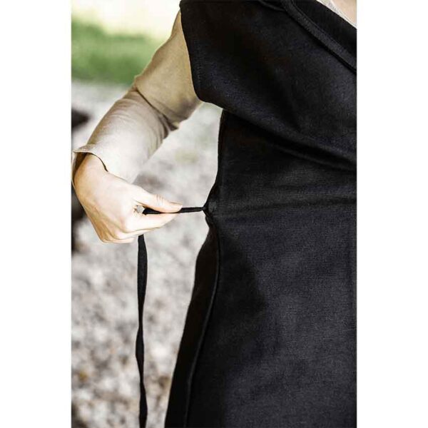Gerlin Hooded Medieval Wrap Dress - Black