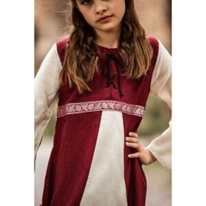 Piccola Donna Girls Medieval Dress - Red with Natural