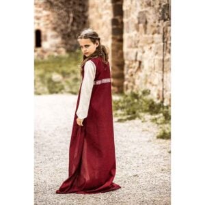 Piccola Donna Girls Medieval Dress - Red with Natural