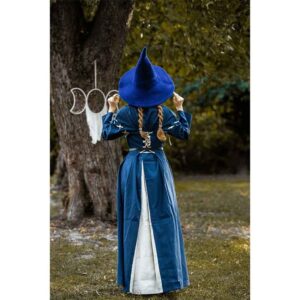 Larina Medieval Dress - Dove Blue with Natural