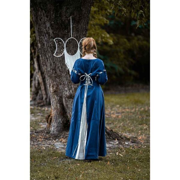 Larina Medieval Dress - Dove Blue with Natural