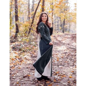 Larina Medieval Dress - Green with Natural