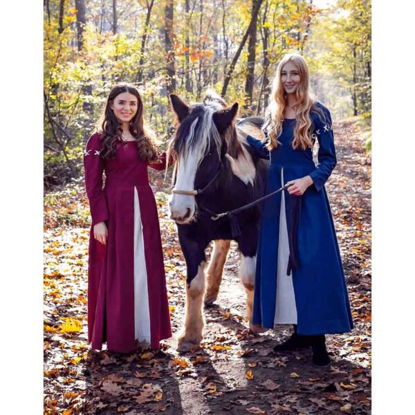 Larina Medieval Dress - Red with Natural