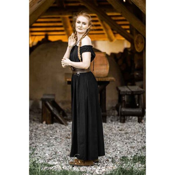 Ella Sleeveless Medieval Dress - Black