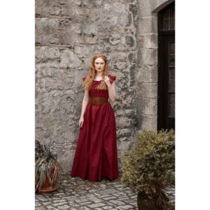 Clara Ruffled Shoulder Medieval Dress - Red